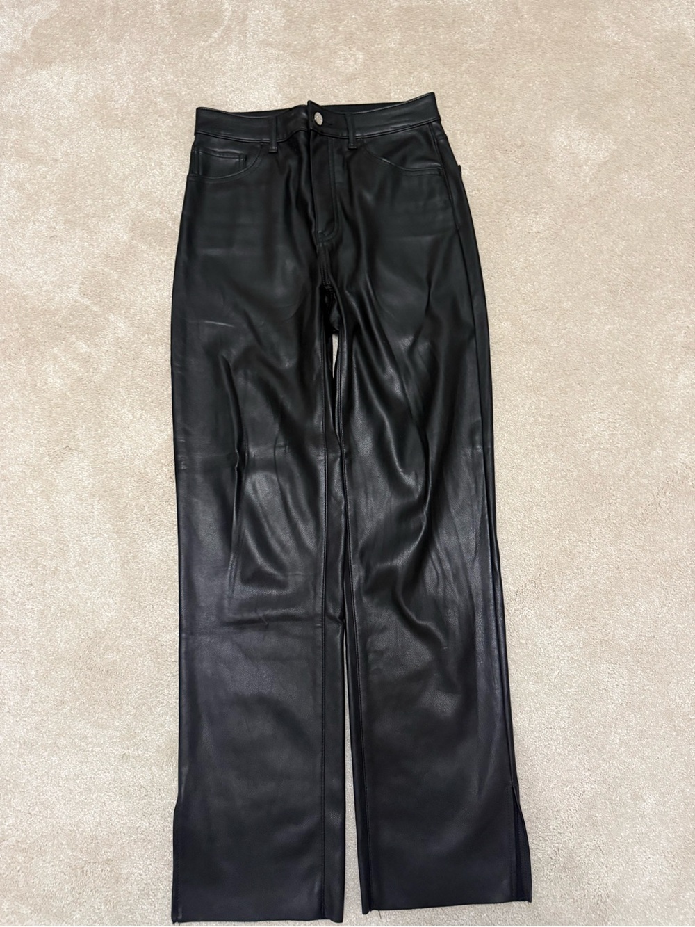Express Black Faux Leather Straight-Leg women’s size 4 regular